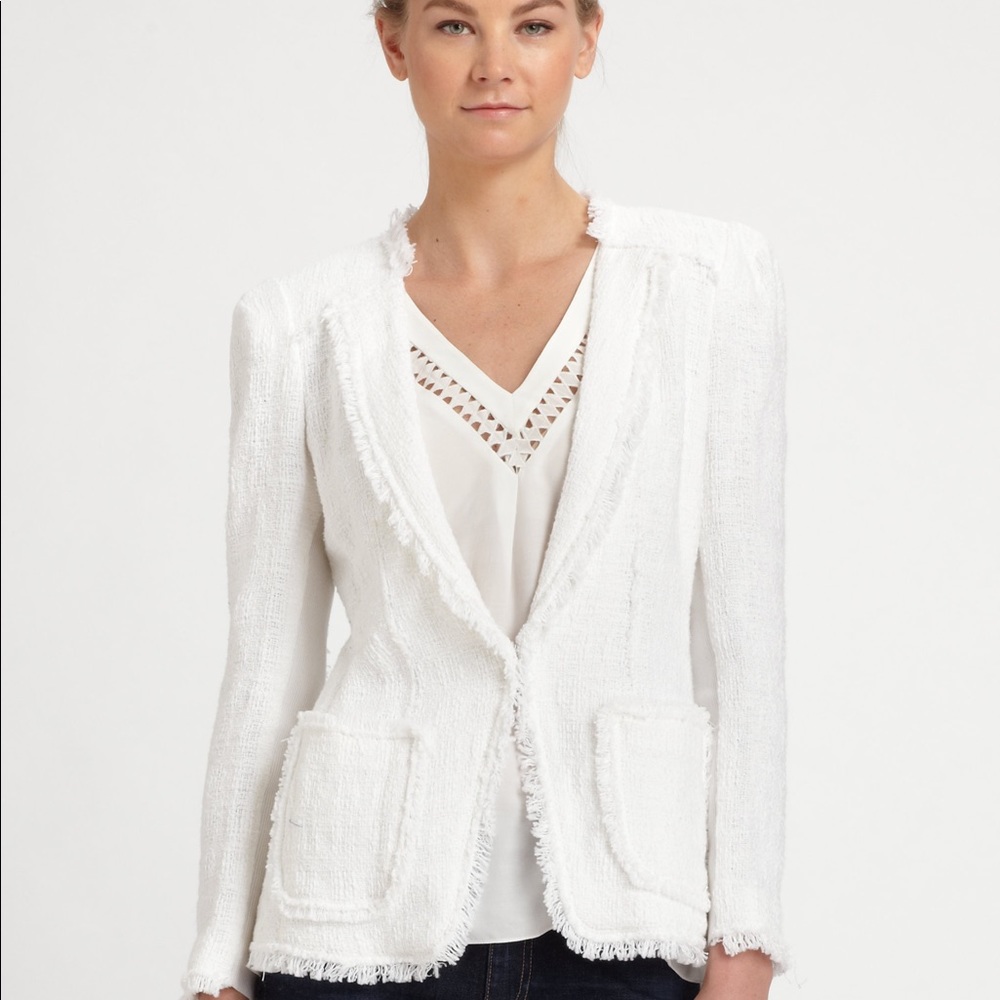 Rebecca Taylor White Tweed Jacket